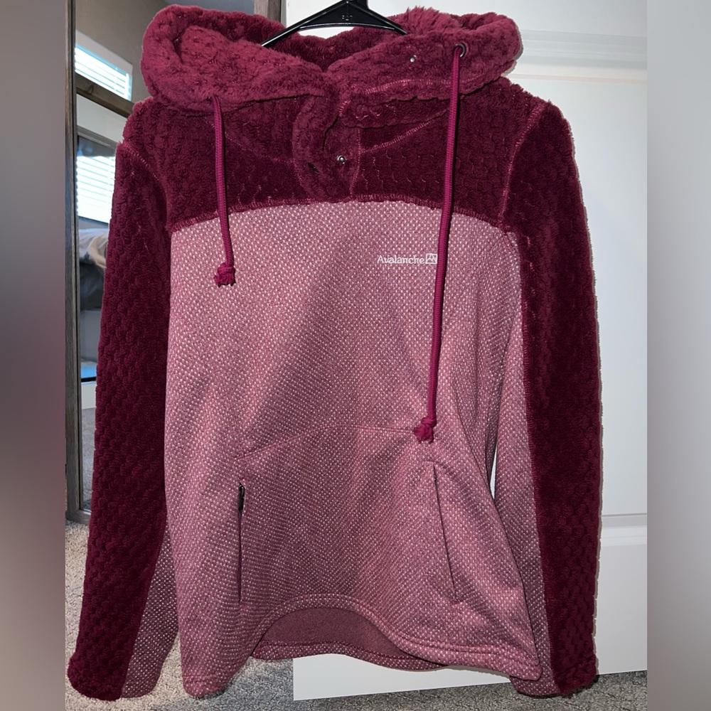 Avalanche Deep Red Textured Hoodie
